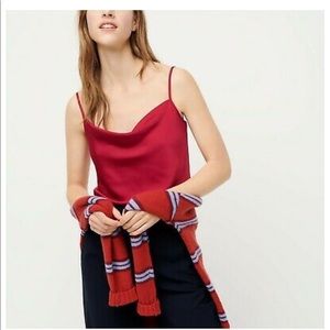 Red Jcrew cowell neck silk cami